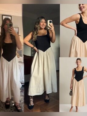 Ronny Kobo
Verda Poplin and Knit Combo Sleeveless Midi Dress size Medium